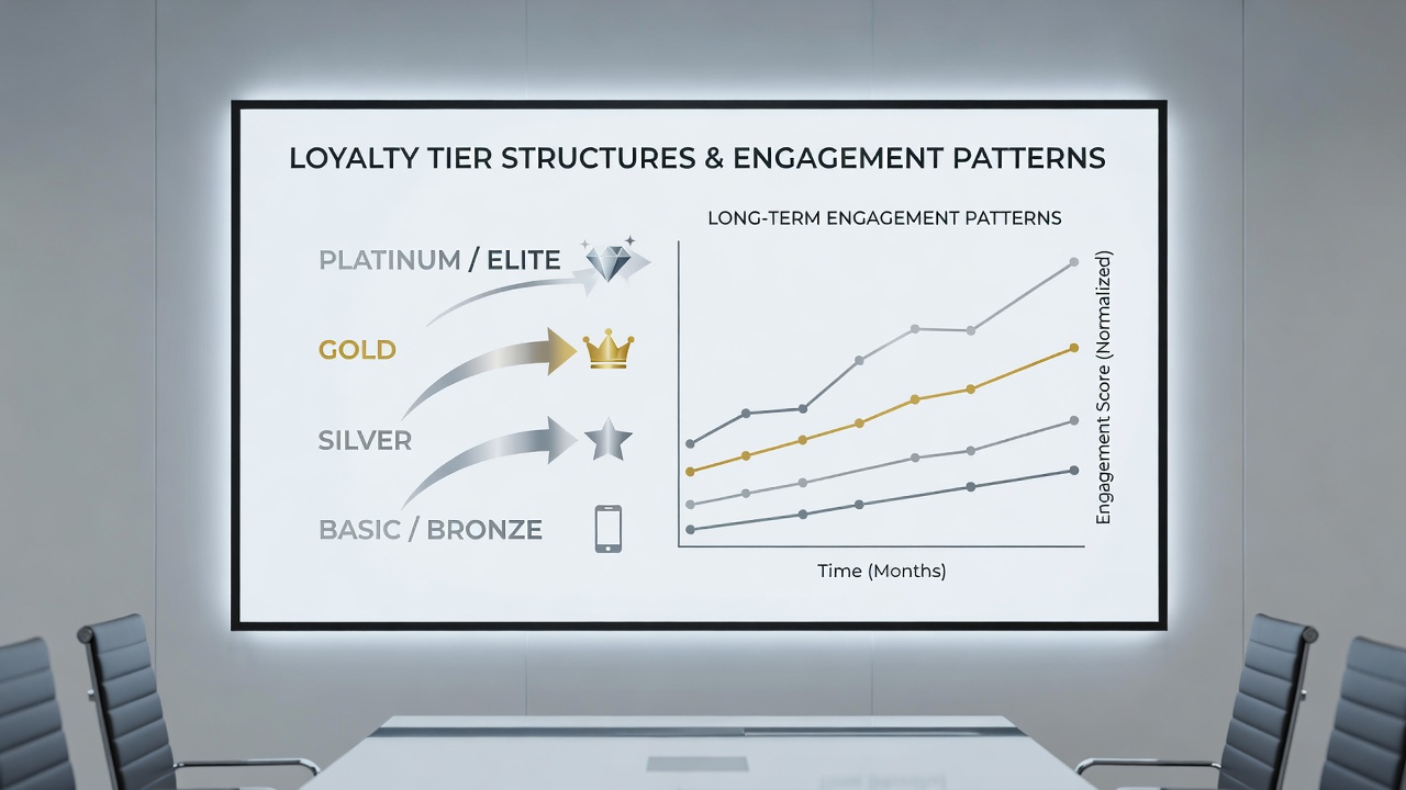 Analytics dashboard showing engagement patterns across different loyalty tiers on a mobile betting platform