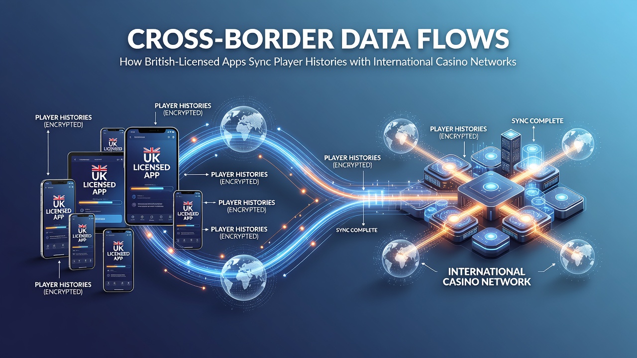 British-licensed mobile app interface displaying synchronized player history across casino networks
