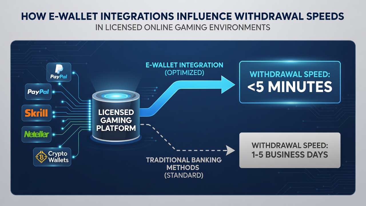 Comparison chart of withdrawal times between e-wallets and traditional banking methods in gaming environments