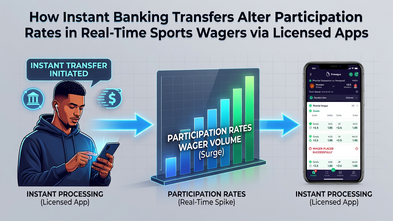 Graph illustrating rising participation rates in real-time sports wagers after instant banking integration