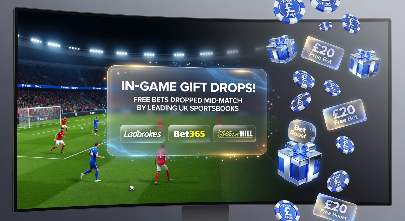 Live betting interface displaying a mid-game free bet offer during a horse racing event, with odds updating in real-time