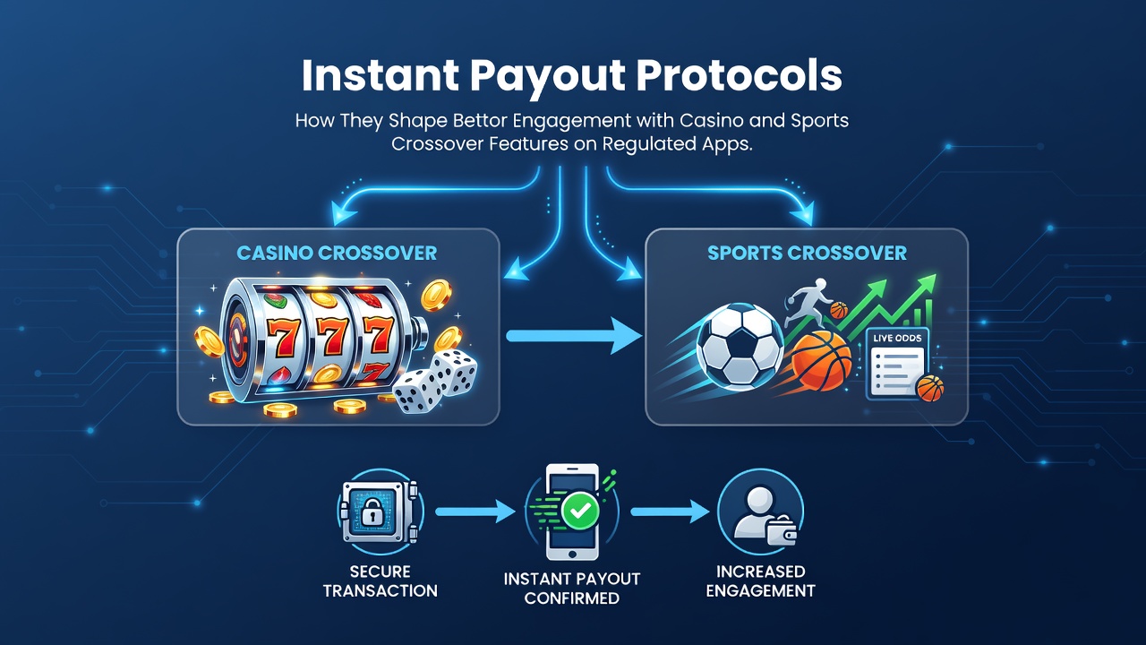 Regulated betting apps displaying instant payout options alongside sports and casino crossover interfaces