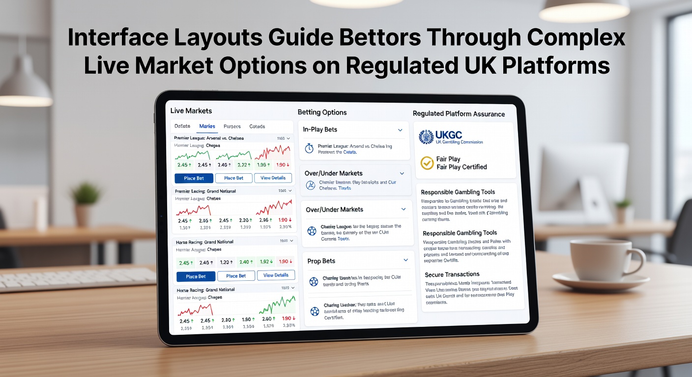 Screenshot showing a typical live betting interface layout on a regulated UK platform with organized market tabs and filters