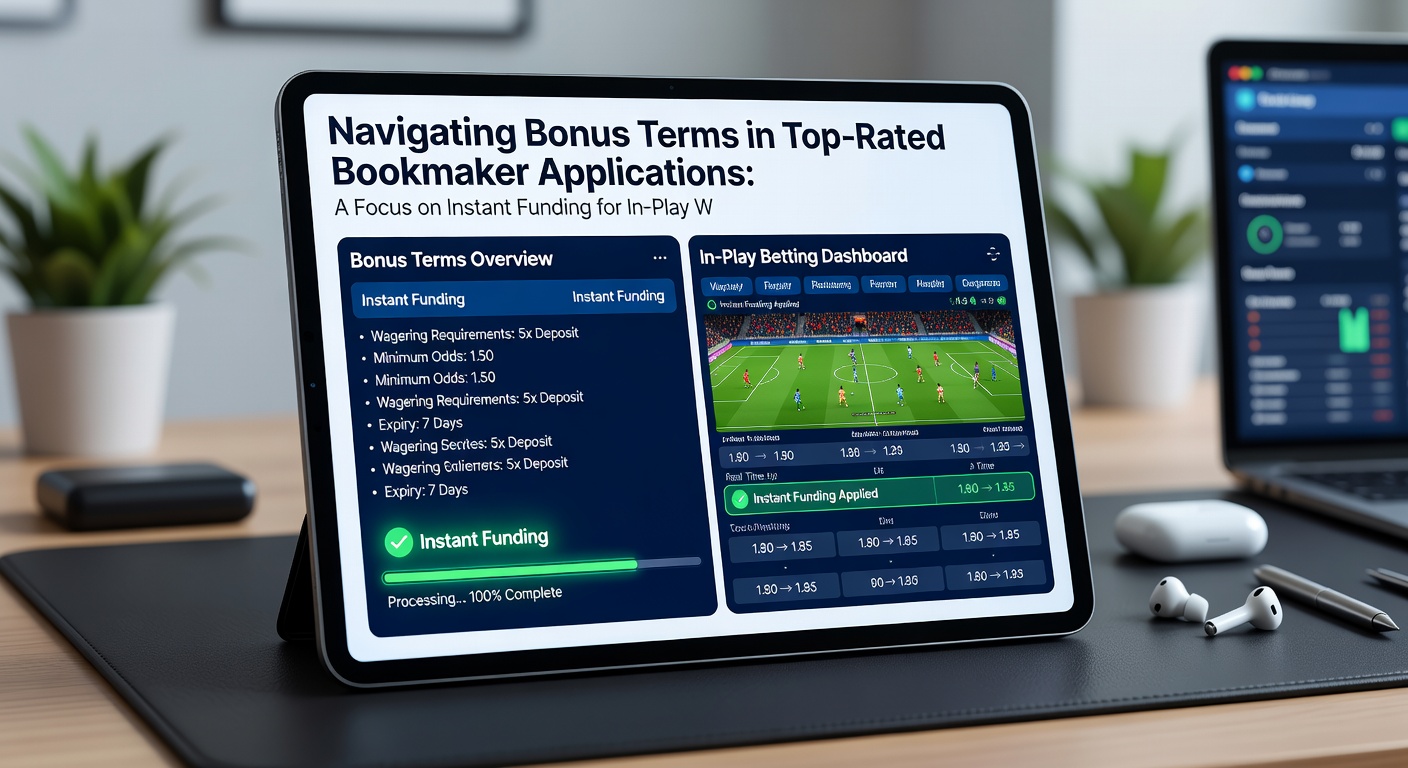 Close-up view of in-play betting screen with funding confirmation and active bonus indicators