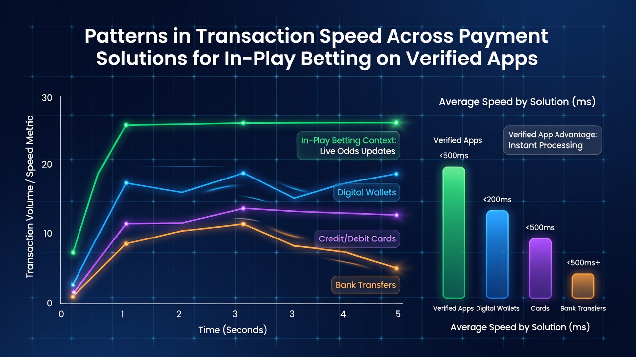 Comparative chart showing transaction speed distributions for different payment solutions in live betting environments