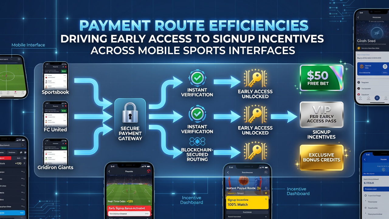 Illustration of streamlined payment flows connecting mobile devices to sports betting incentives